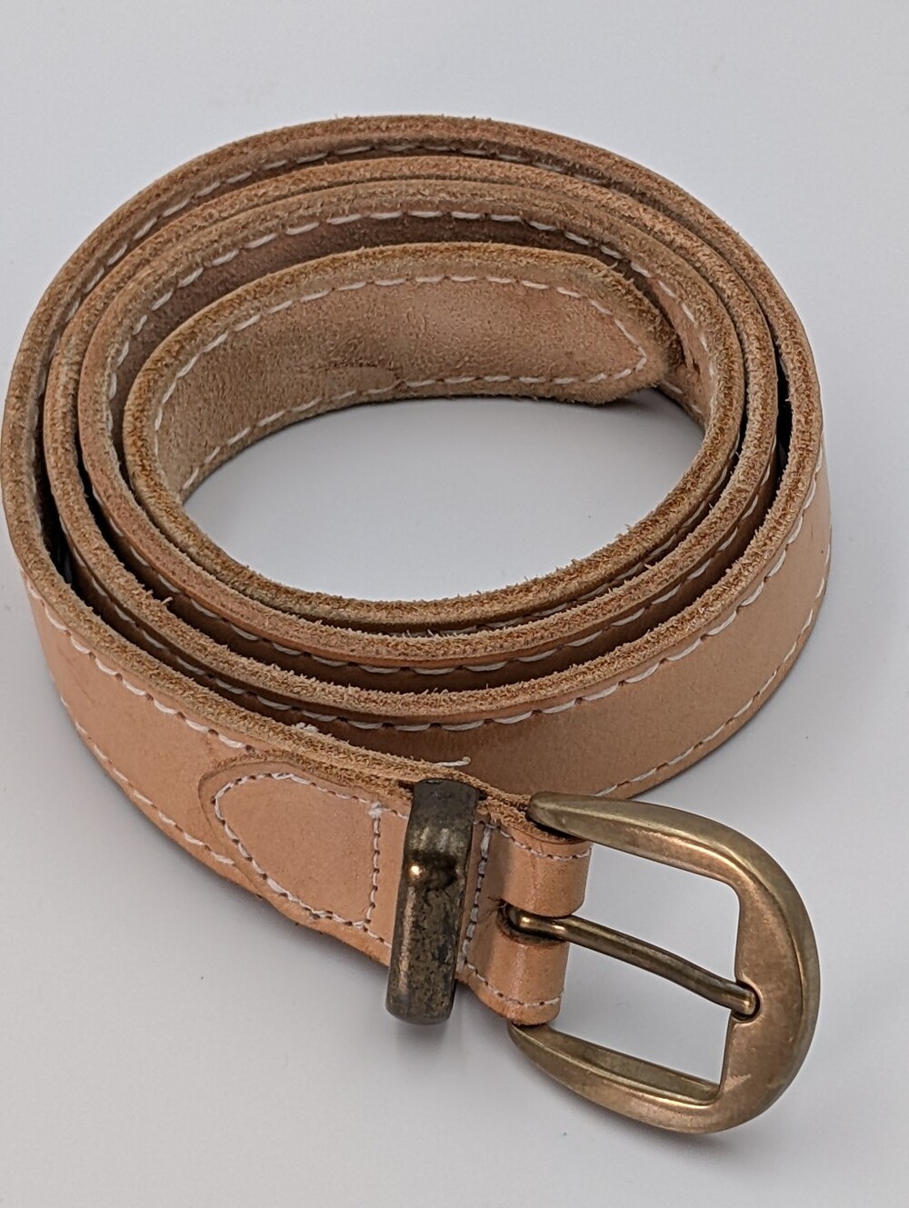 Aurlandskoen Norwegian Made Men's Natural Tan Leather Belt XL 44